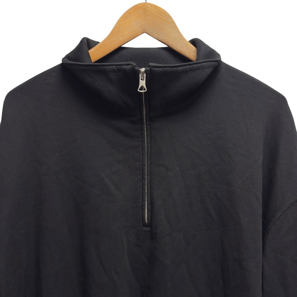Reigning Champ Men's Size XL Black 1/4 Zip Pullover French Terry Sweatshirt euc